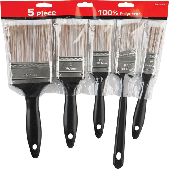 772340 Economy Polyester Paint Brush Set (5-Piece)