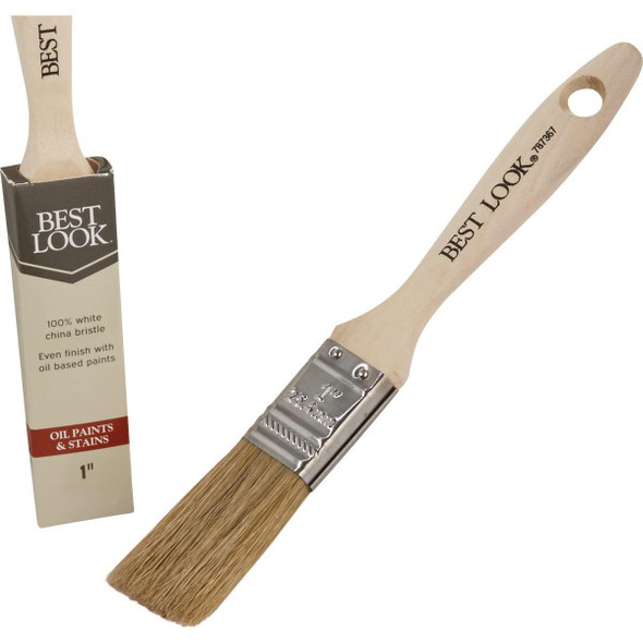 787367 Best Look 1 In. Flat White Natural China Bristle Paint Brush