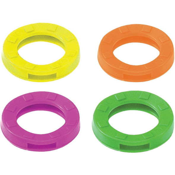 16707 Lucky Line Vinyl Medium Size Key Identifier Ring, Assorted Neon Colors (200-Pack)