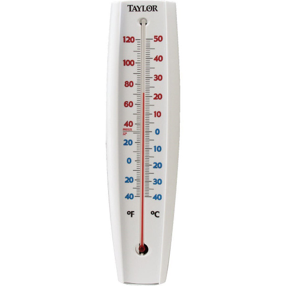 5109 Taylor 3-1/4" W x 14-1/2" H Rustproof Tube Indoor & Outdoor Thermometer