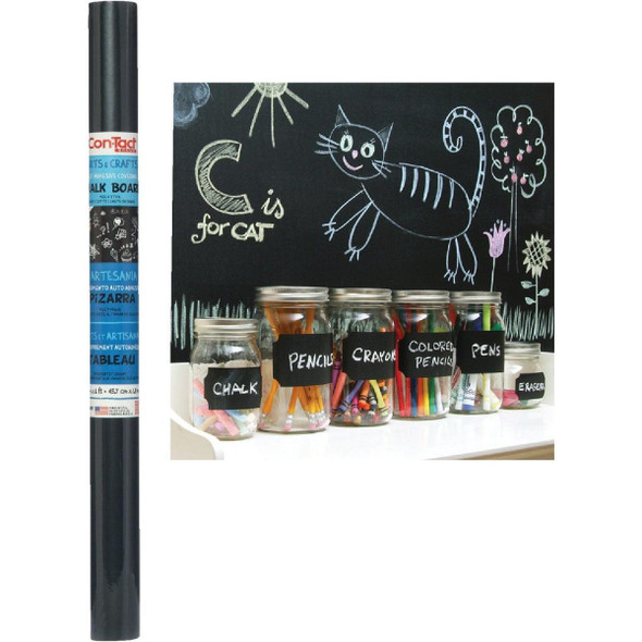 06F-C9052-06 Con-Tact 18 In. x 6 Ft. Chalkboard Self-Adhesive Shelf Liner