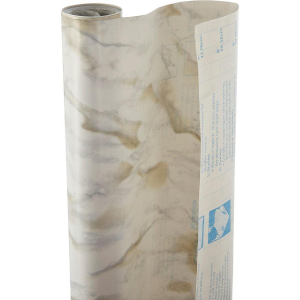 15F-C6B85-01 Con-Tact Creative Covering 18 In. x 15 Ft. White Marble Self-Adhesive Shelf Liner