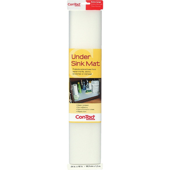 KTCH-CUSM01-06 Con-Tact 24 In. x 4 Ft. Clear Under Sink Mat Non-Adhesive Shelf Liner