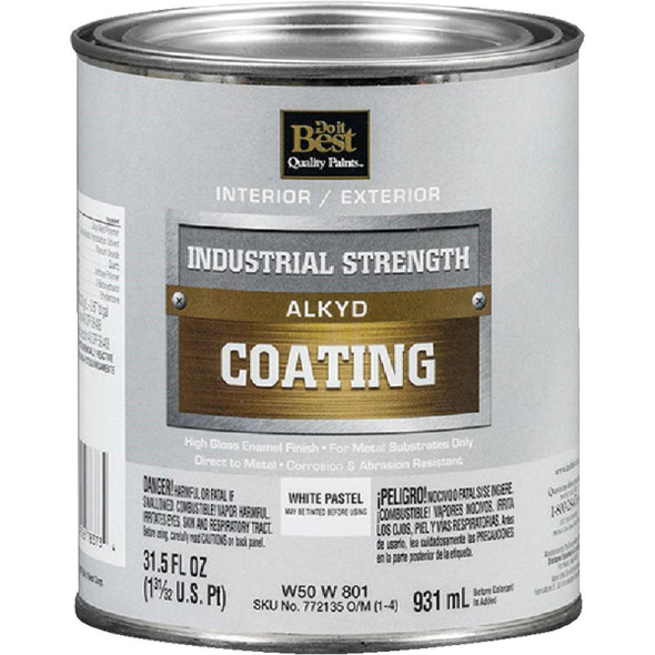 W50W00801-44 Pastel Base Alkyd Industrial Coating, White, 1 Qt.