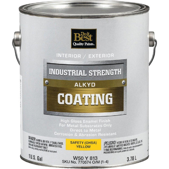 W50Y00813-16 Alkyd Industrial Coating, Osha Yellow, 1 Gal.
