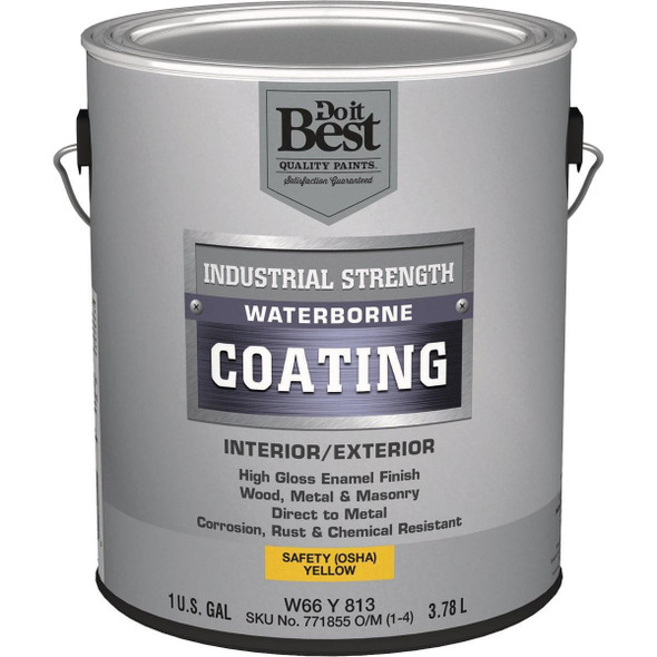 W66Y00813-16 Waterborne Industrial Enamel, Osha Yellow, 1 Gal.