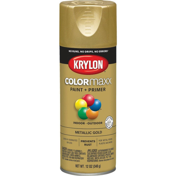 K05588007 Krylon ColorMaxx 11 Oz. Metallic Gloss Spray Paint, Gold