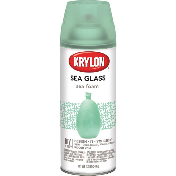 K09055007 Krylon 12 Oz. Frosted Sea Glass Finish Spray Paint, Sea Foam