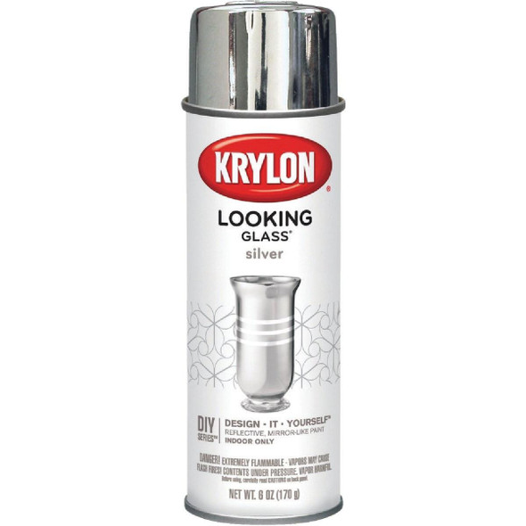 9033 Krylon LOOKING GLASS 6 Oz. Reflective Spray Paint, Silver