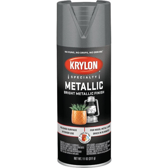 K01403777 Krylon Metallic 11 Oz. Flat Spray Paint, Dull Aluminum
