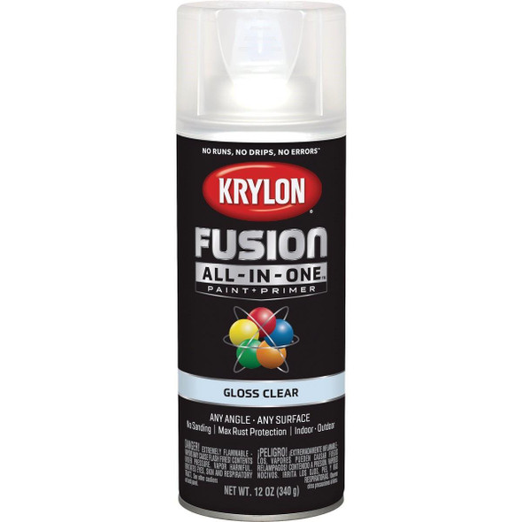 K02705007 Krylon Fusion All-In-One Gloss Spray Paint & Primer, Clear