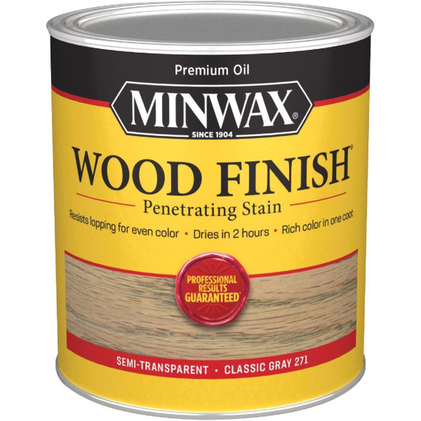 700484444 Minwax Wood Finish Penetrating Stain, Classic Gray, 1 Qt.