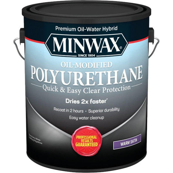 710330000 Minwax Satin Water Based Oil-Modified Interior Polyurethane, 1 Gal.