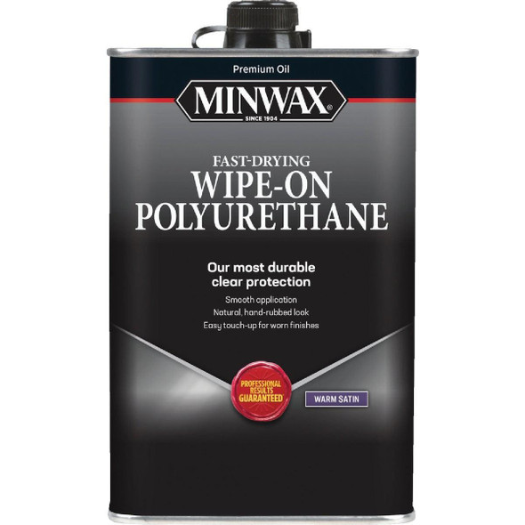 60910000 Minwax Warp Satin Wipe-On Interior Polyurethane, 1 Qt.