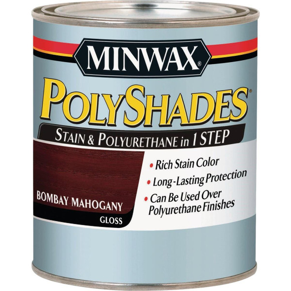 214974444 Minwax Polyshades 1/2 Pt. Gloss Stain & Finish Polyurethane In 1-Step, Espresso