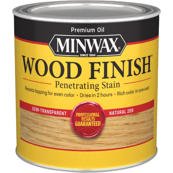 220904444 Minwax Wood Finish Penetrating Stain, Natural, 1/2 Pt.
