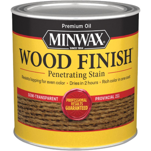 221104444 Minwax Wood Finish Penetrating Stain, Provincial, 1/2 Pt.