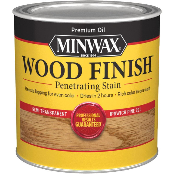 222104444 Minwax Wood Finish Penetrating Stain, Ipswich Pine, 1/2 Pt.