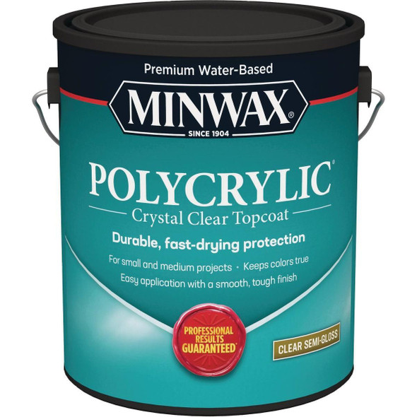 14444000 Minwax Polycrylic 1 Gal. Semi-Gloss Water Based Protective Finish