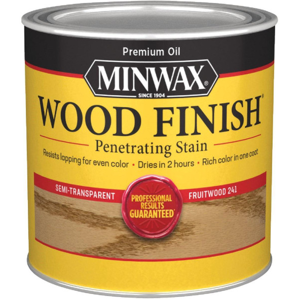 224104444 Minwax Wood Finish Penetrating Stain, Fruitwood, 1/2 Pt.