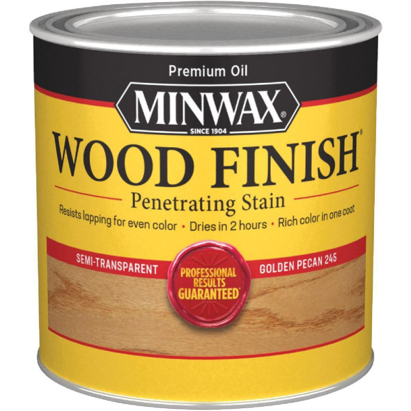 224504444 Minwax Wood Finish Penetrating Stain, Golden Pecan, 1/2 Pt.
