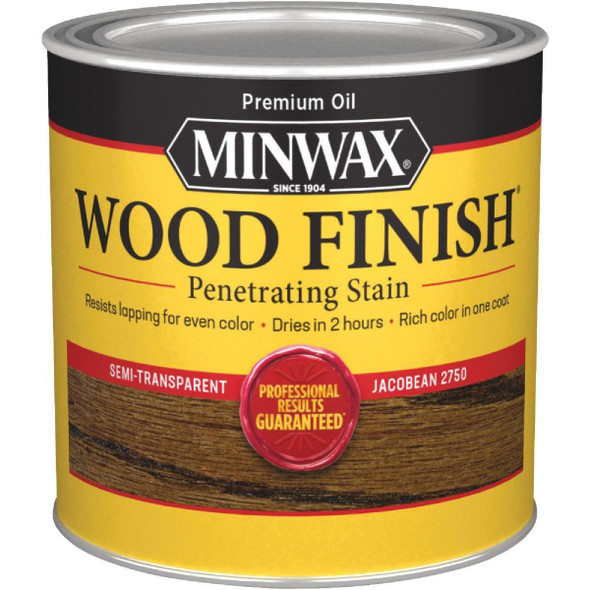 227504444 Minwax Wood Finish Penetrating Stain, Jacobean, 1/2 Pt.