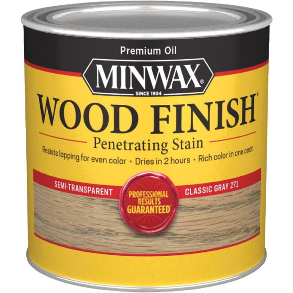 227614444 Minwax Wood Finish Penetrating Stain, Classic Gray, 1/2 Pt.