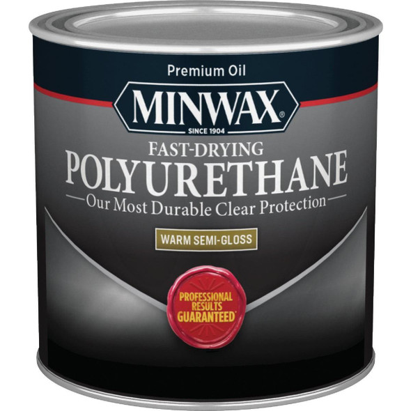 230054444 Minwax Semi-Gloss Fast-Drying Interior Polyurethane, 1/2 Pt.