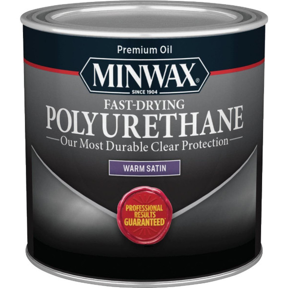 230104444 Minwax Satin Fast-Drying Interior Polyurethane, 1/2 Pt.