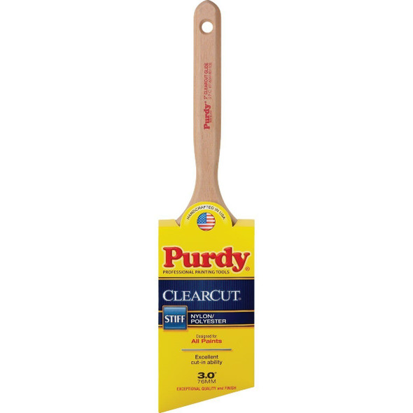 144152130 Purdy Clearcut Glide 3 In. Angular Wall Stiff Paint Brush
