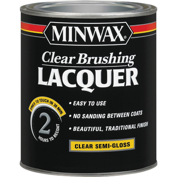 155050000 Minwax Semi-Gloss Clear Brushing Lacquer, 1 Qt.