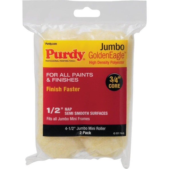 140624023 Purdy Jumbo Golden Eagle 4-1/2 In. x 1/2 In. Mini Knit Fabric Roller Cover (2-Pack)