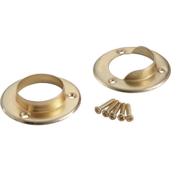 BC-0039-3 John Sterling Closet-Pro 1-3/8 In. Steel Closet Rod Socket, Brass (2-Pack)