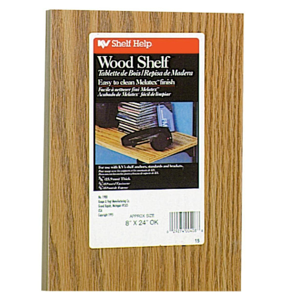 1980 OK 8X24 Knape & Vogt 8 In. x 24 In. Oak All-Purpose Shelf