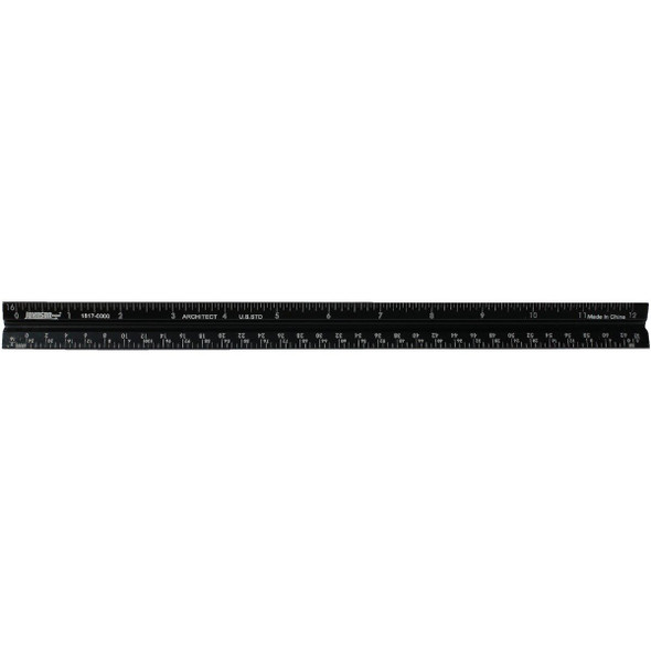 1817-0000 Johnson Level 12 In. Aluminum Architect's Straight Edge Ruler