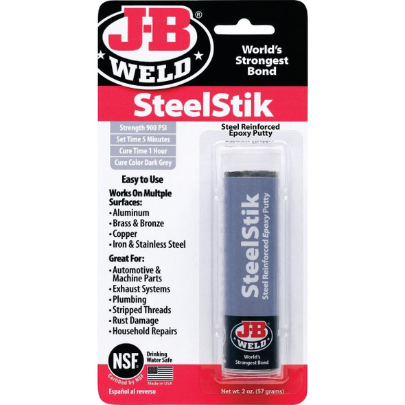 8267 J-B Weld SteelStik 2 Oz. Gray Epoxy Putty