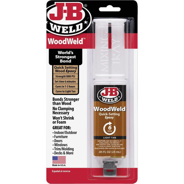 50151 J-B Weld 0.85 Oz. WoodWeld Epoxy, Syringe