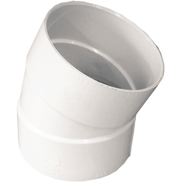 414204BC IPEX Canplas 4 In. SDR 35 22-1/2 Deg. PVC Sewer and Drain Elbow (1/16 Bend)
