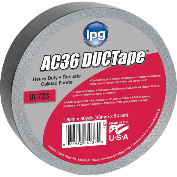 4137 Intertape AC36 DUCTape 1.88 In. x 60 Yd. HD Contractor Grade Duct Tape, Silver