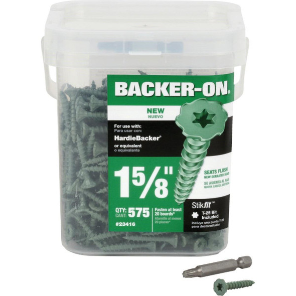 23416 Buildex Backer-On #9 x 1-5/8 In. Cement Board Screw (575 Ct.)