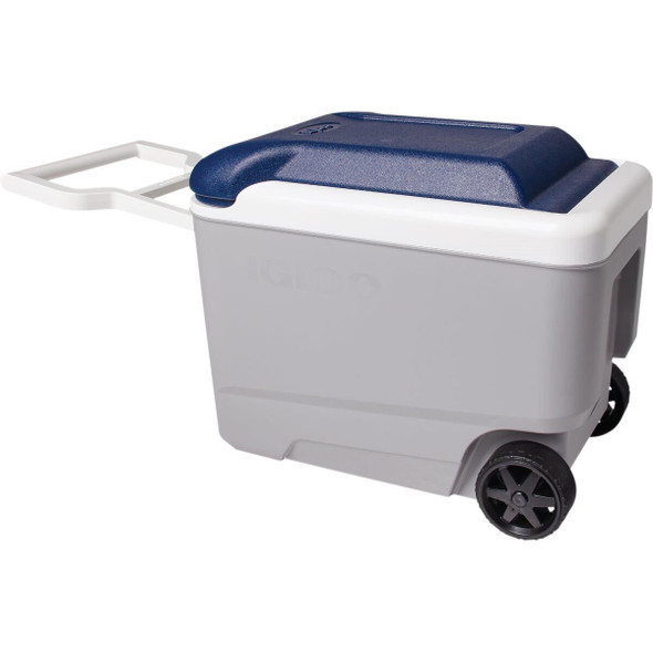34814 Igloo MaxCold 40 Qt. Roller Cooler, Ash Gray & Aegean Sea