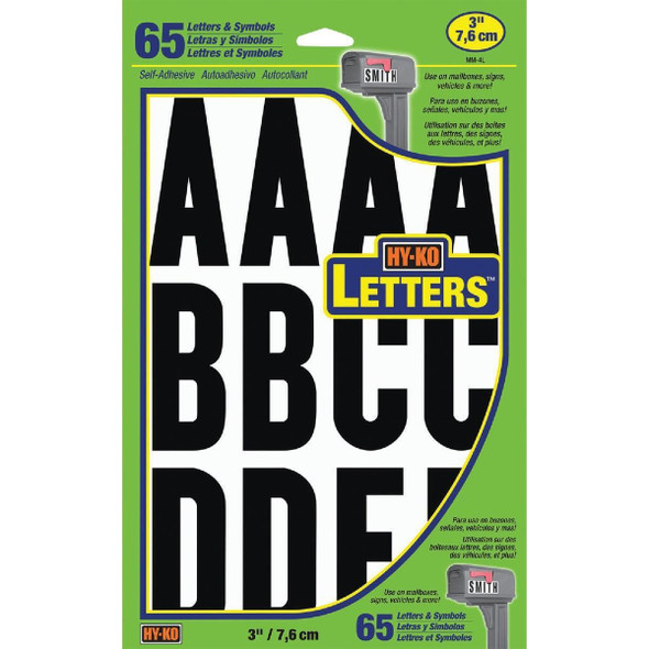 MM-4L57 Hy-Ko 3 In. Self-Adhesive Assortment Letters