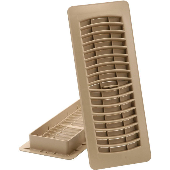 RG1326 Imperial 4 In. x 10 In. Taupe Plastic Louvered Floor Register