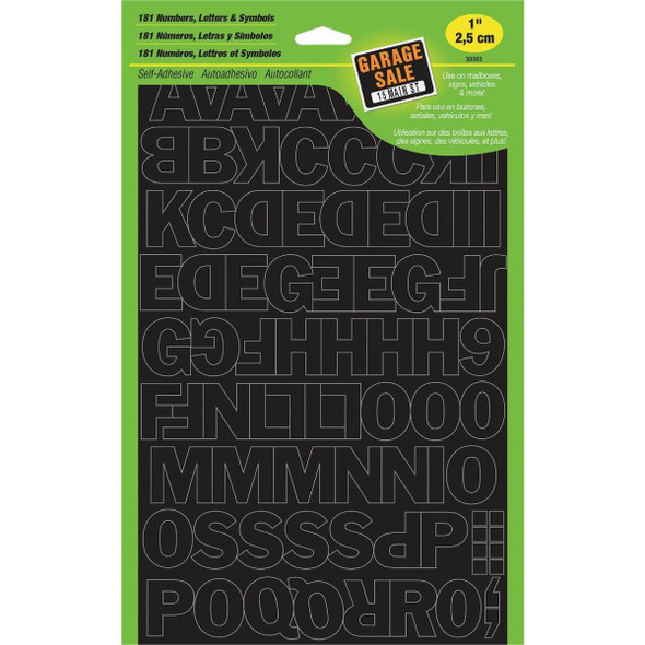 30033 Hy-Ko 1 In. Black Vinyl Letters, Numbers & Symbols (181 Count)