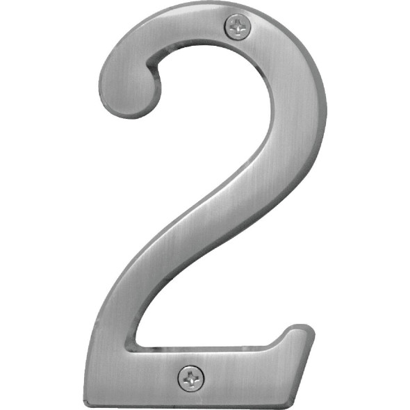 BR-43SN/2 Hy-Ko Prestige Series 4 In. Satin Nickel House Number Two