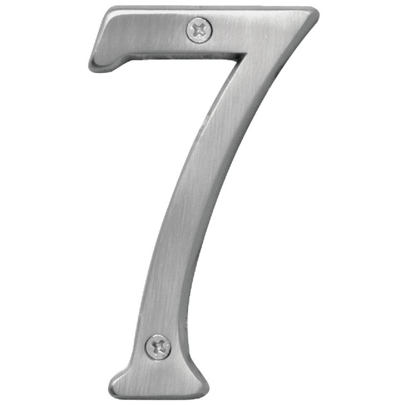 BR-43SN/7 Hy-Ko Prestige Series 4 In. Satin Nickel House Number Seven
