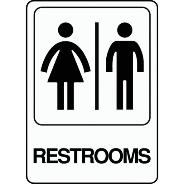 D-23 Hy-Ko Deco Series Heavy-Duty Plastic Sign, Restrooms