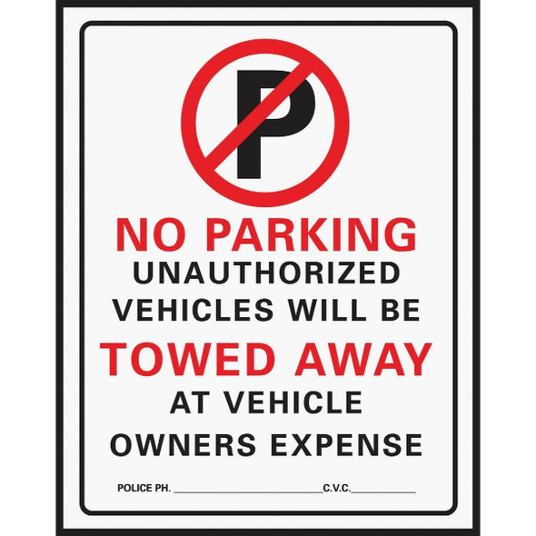702 Hy-Ko Commercial Grade Plastic Sign, No Parking