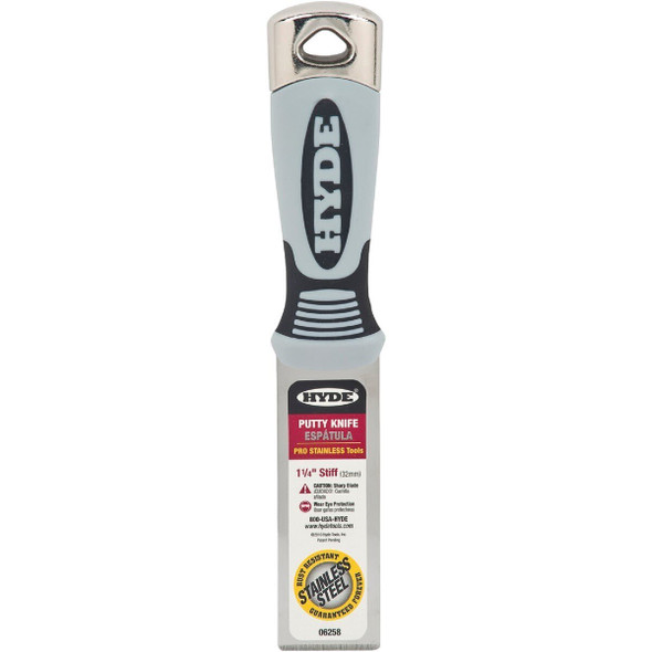 06258 Hyde Pro Stainless 1-1/4 In. Stiff Putty Knife