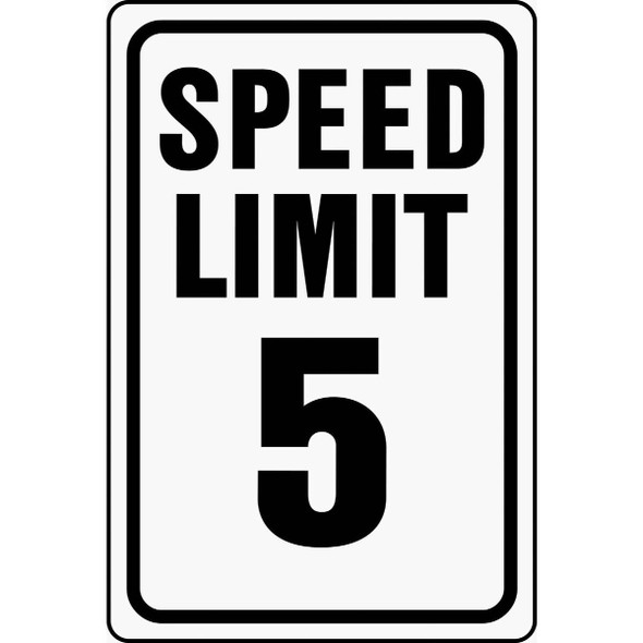 HW-23 Hy-Ko Heavy-Duty Aluminum Sign, Speed Limit 5